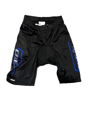 Black Cycling Shorts with Blue Side Panels